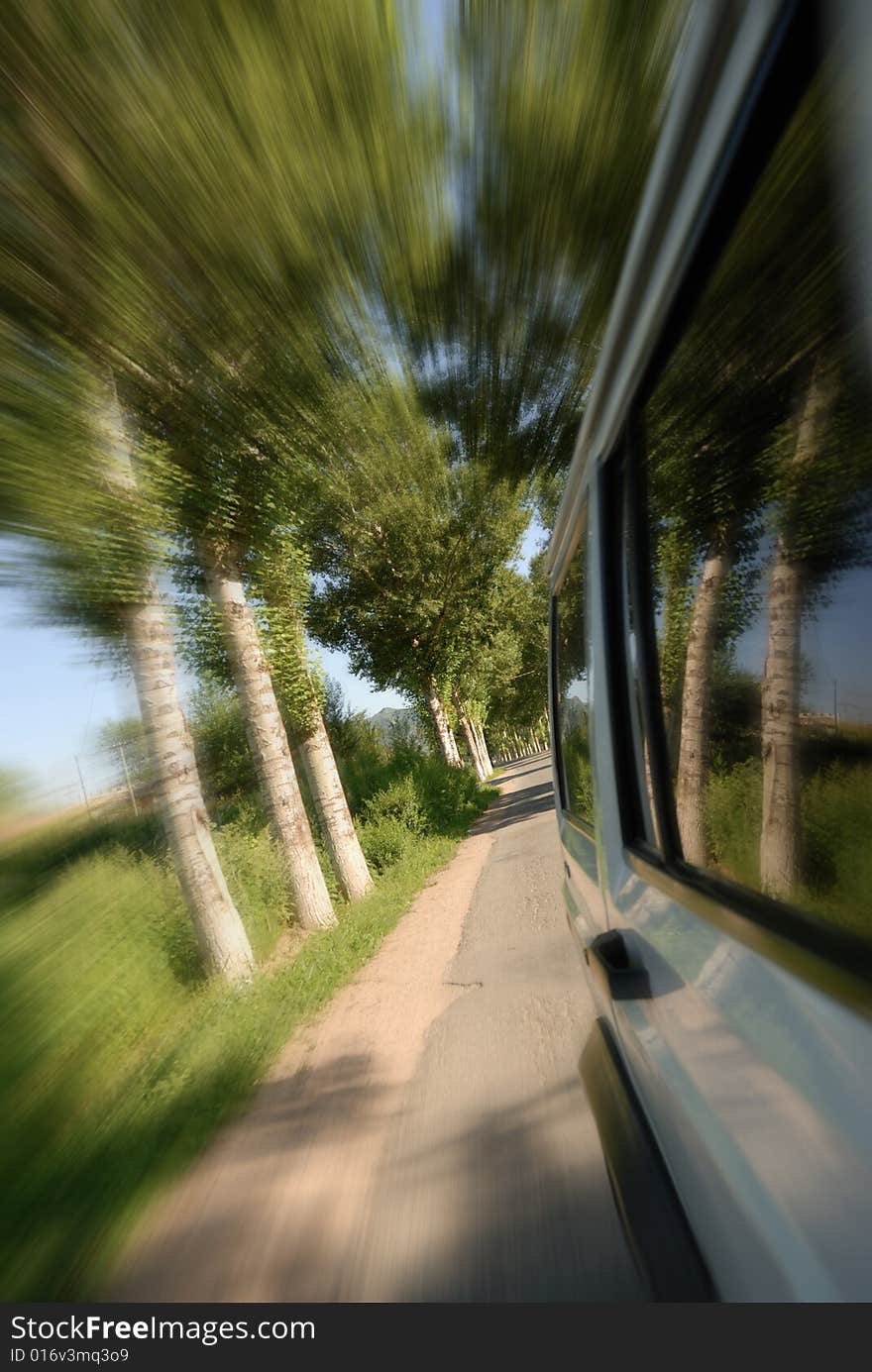 Driving on the country road