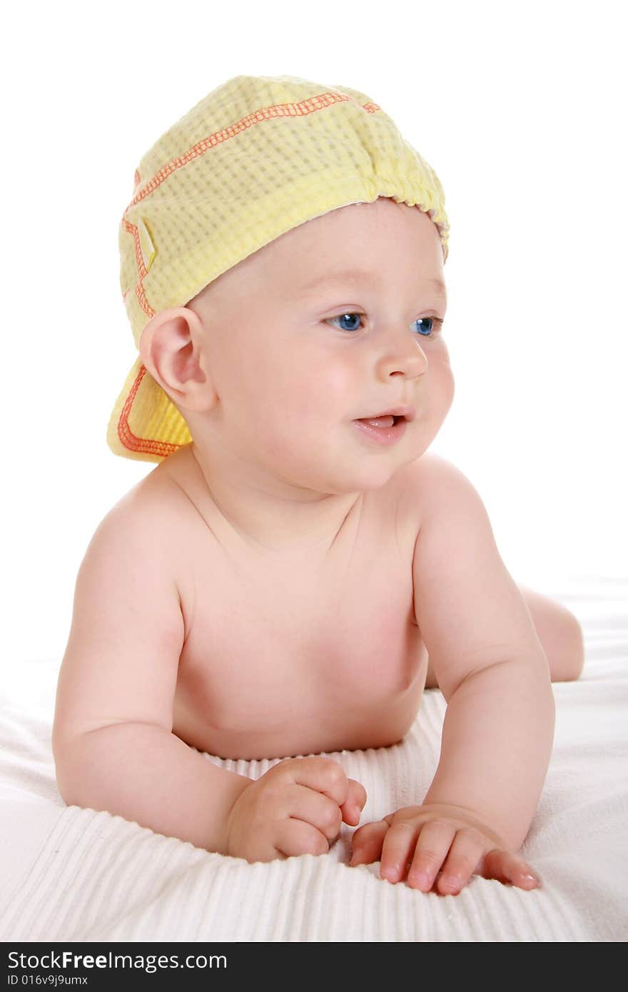 Portrait baby boy  , isolated on white background