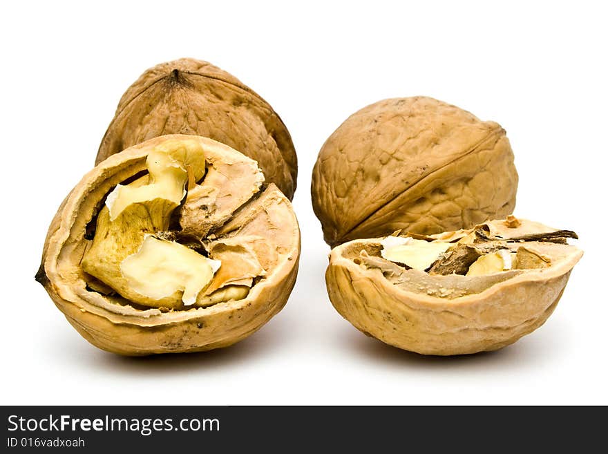 Nuts on a white background. Nuts on a white background