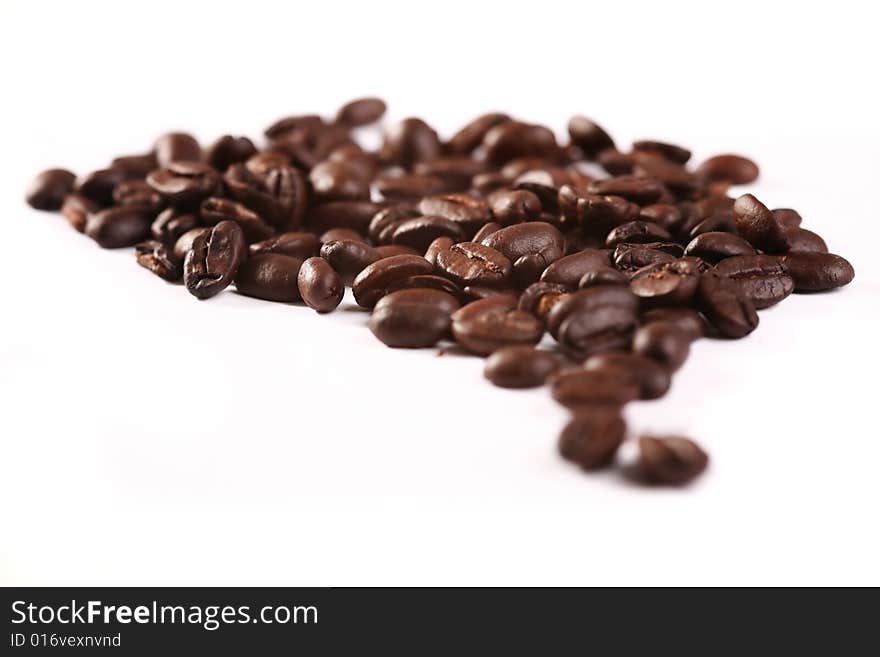 Coffee beans on white background. Coffee beans on white background