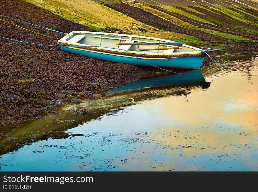 Wooden boat.