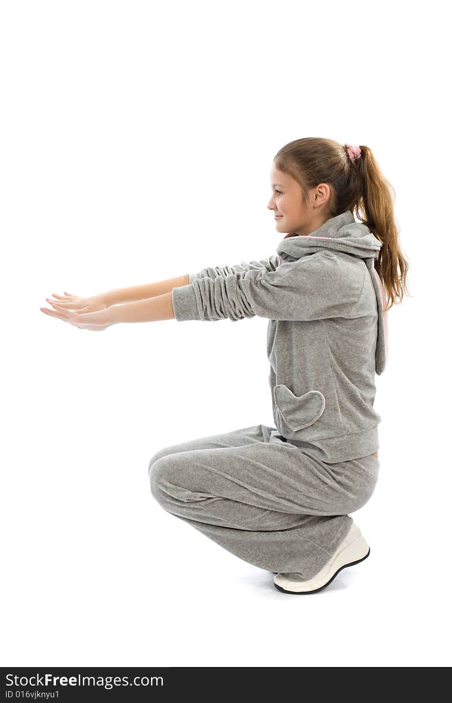 Young girl doing fitness