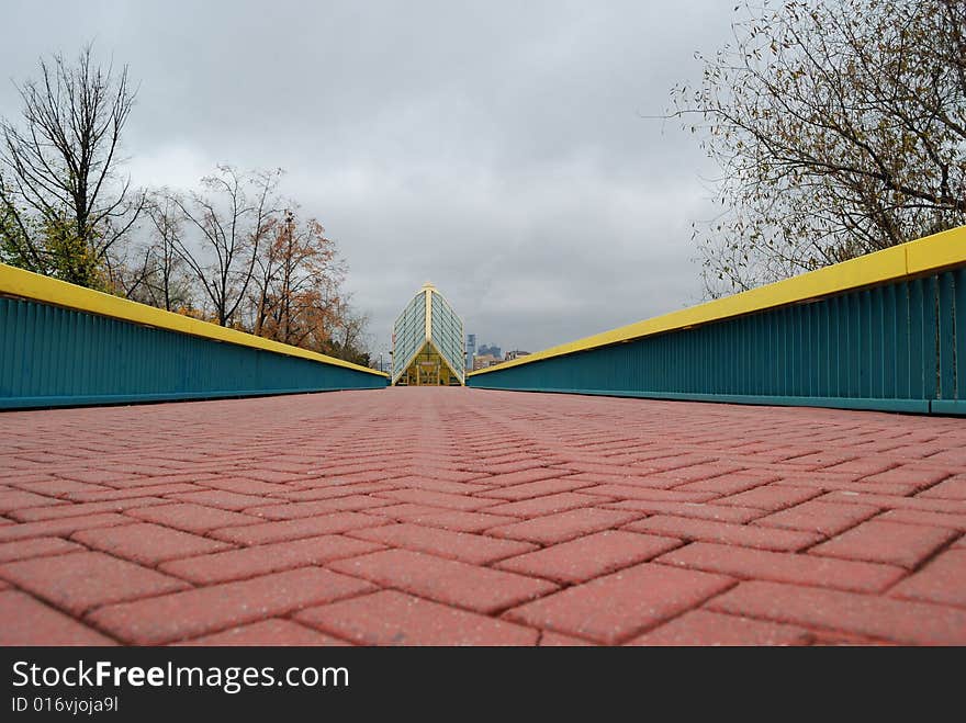 Part of bridge made of brick. Part of bridge made of brick