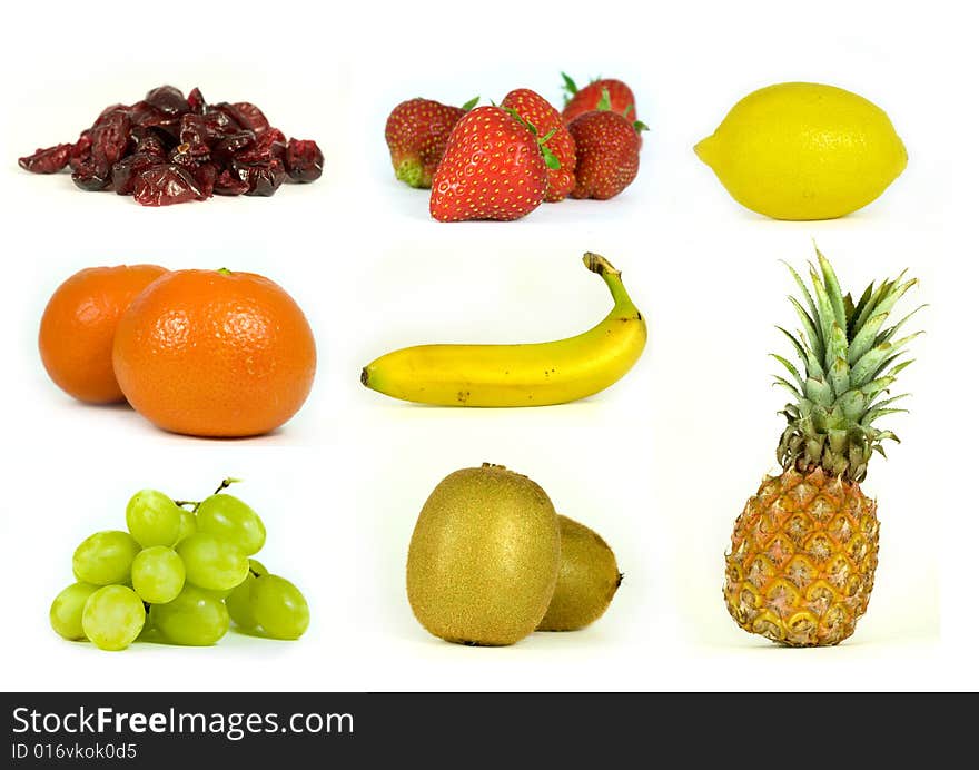 Isolated fruits on a white background. Isolated fruits on a white background.