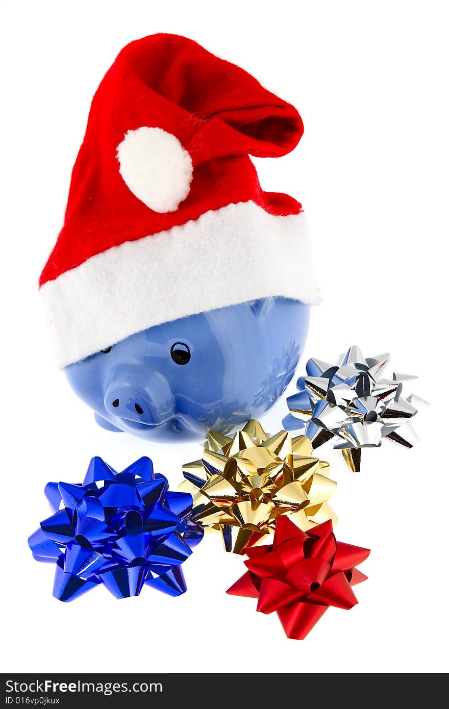 Christmas cap with piggy bank