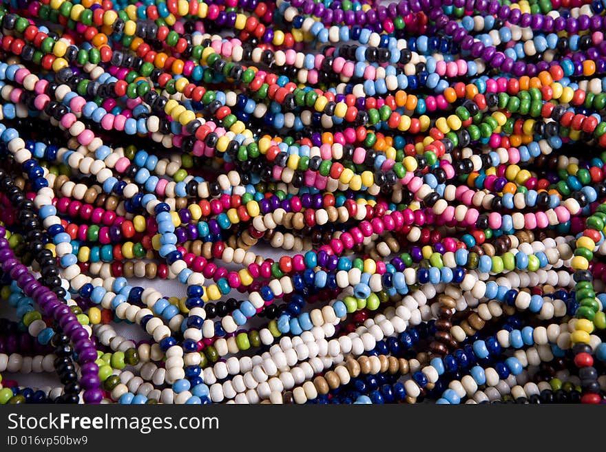 A string of colorful  beads. A string of colorful  beads