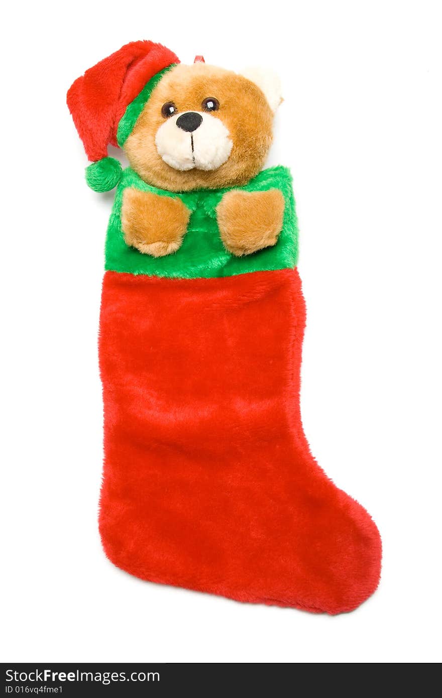 Christmas sock on a white background. Christmas sock on a white background