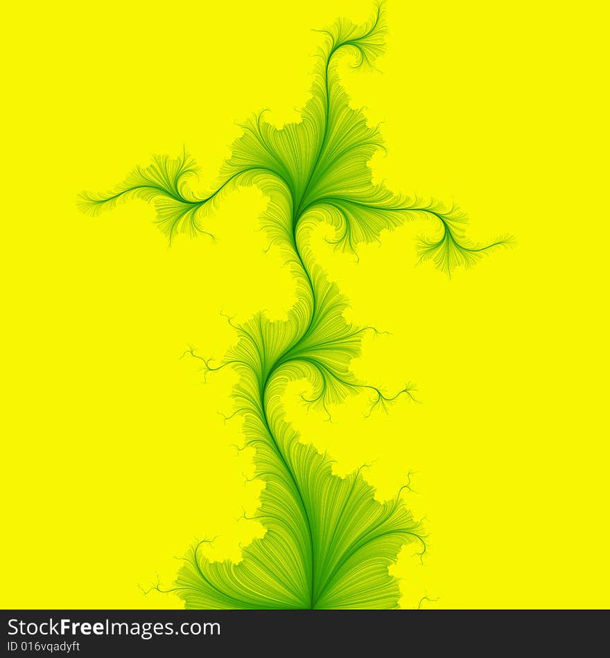 The elegant curves of the pattern of thin lines on a yellow field, an abstract illustration. The elegant curves of the pattern of thin lines on a yellow field, an abstract illustration.