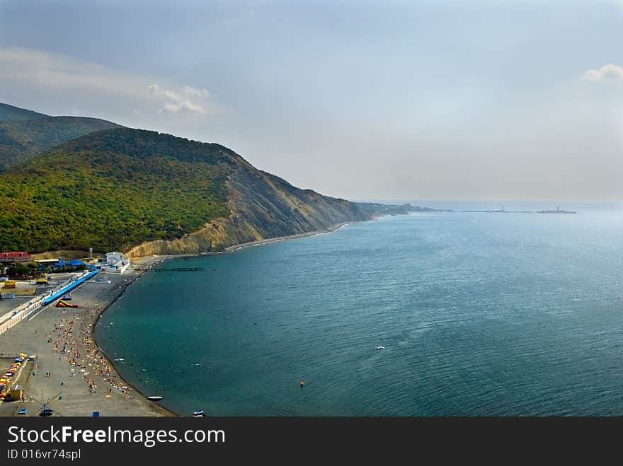 Beach on the coast of the black sea