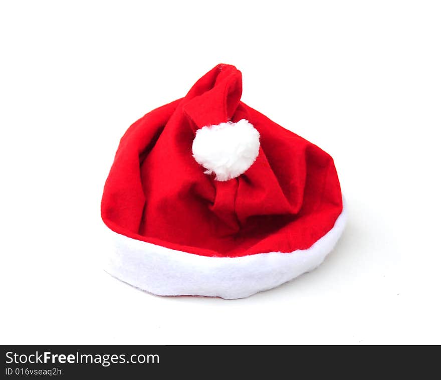 Shot of a santa hat on a white background