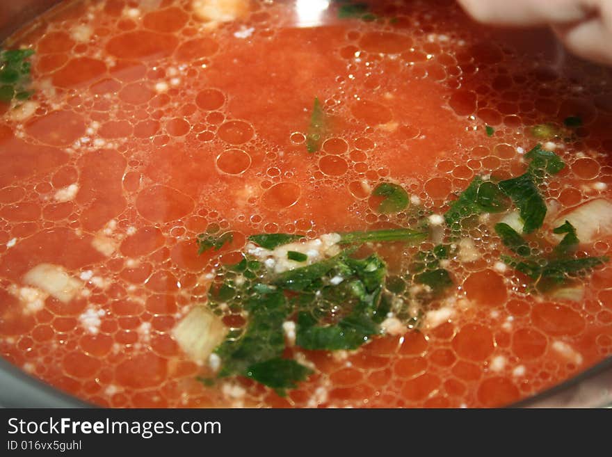 The romanian soup with vegetables