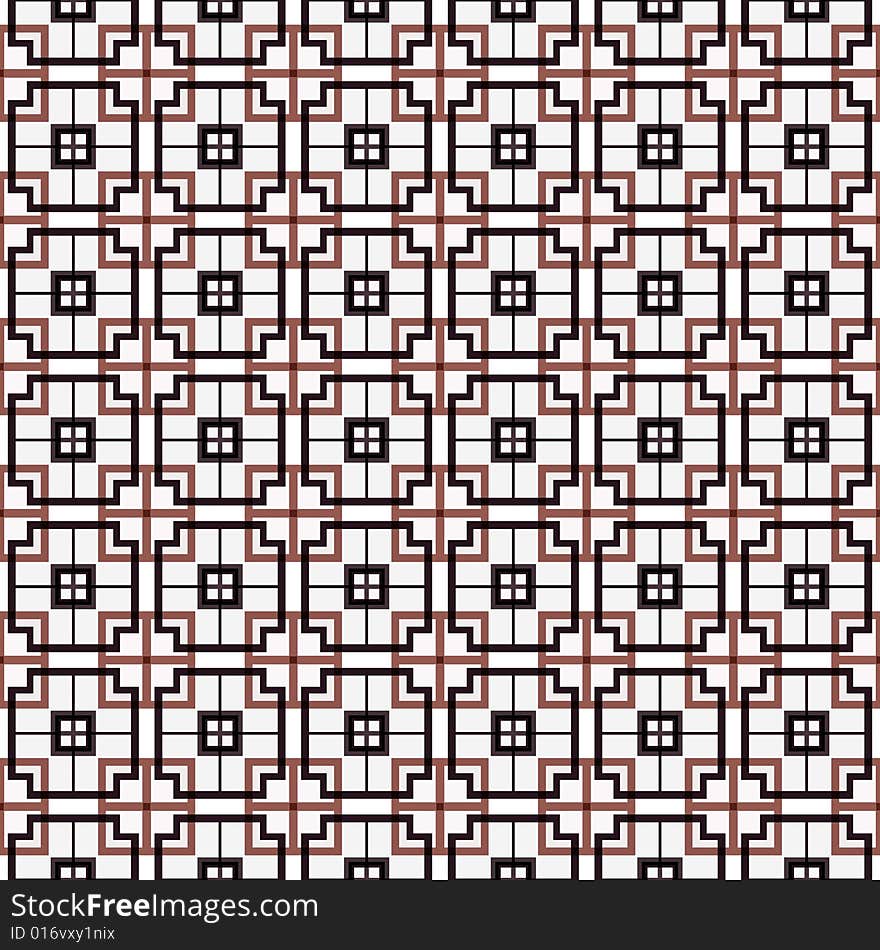 Abstract mosaic pattern with brown and black squares. Abstract mosaic pattern with brown and black squares