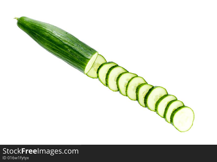 Sliced cucumber - healthy eating - vegetables - close up