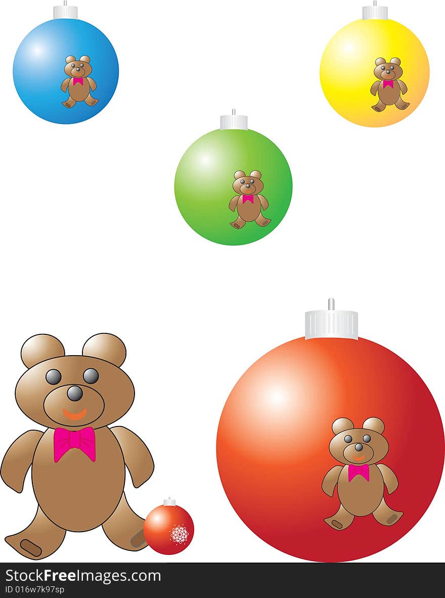 Vector illustration contains the image of christmas color balls