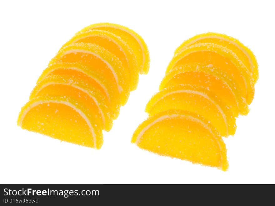 Fruit candy isolated on white background