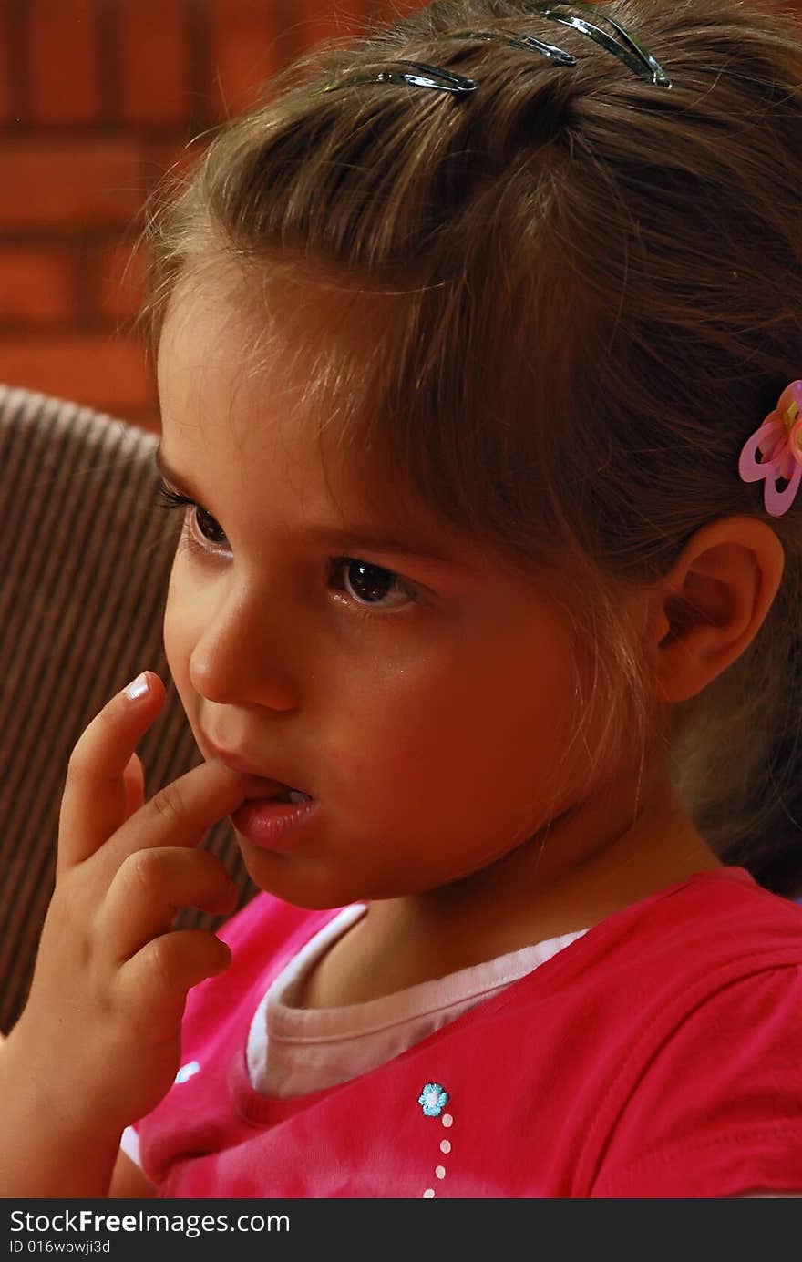 Cute little girl with long hair