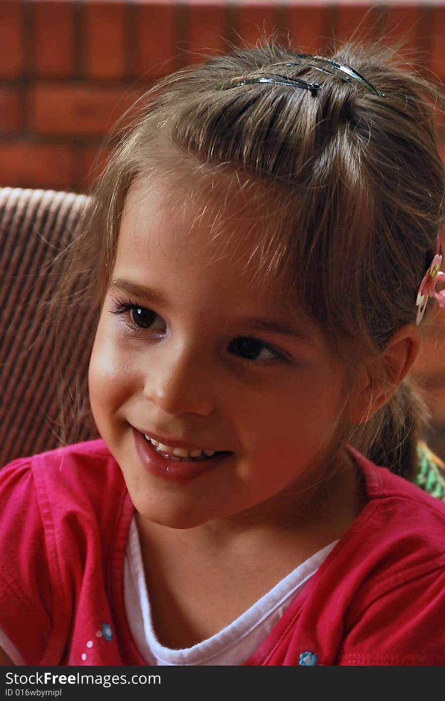 Cute little girl with long hair