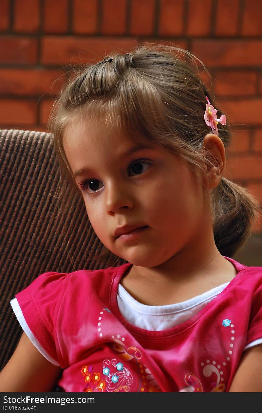 Cute little girl with long hair