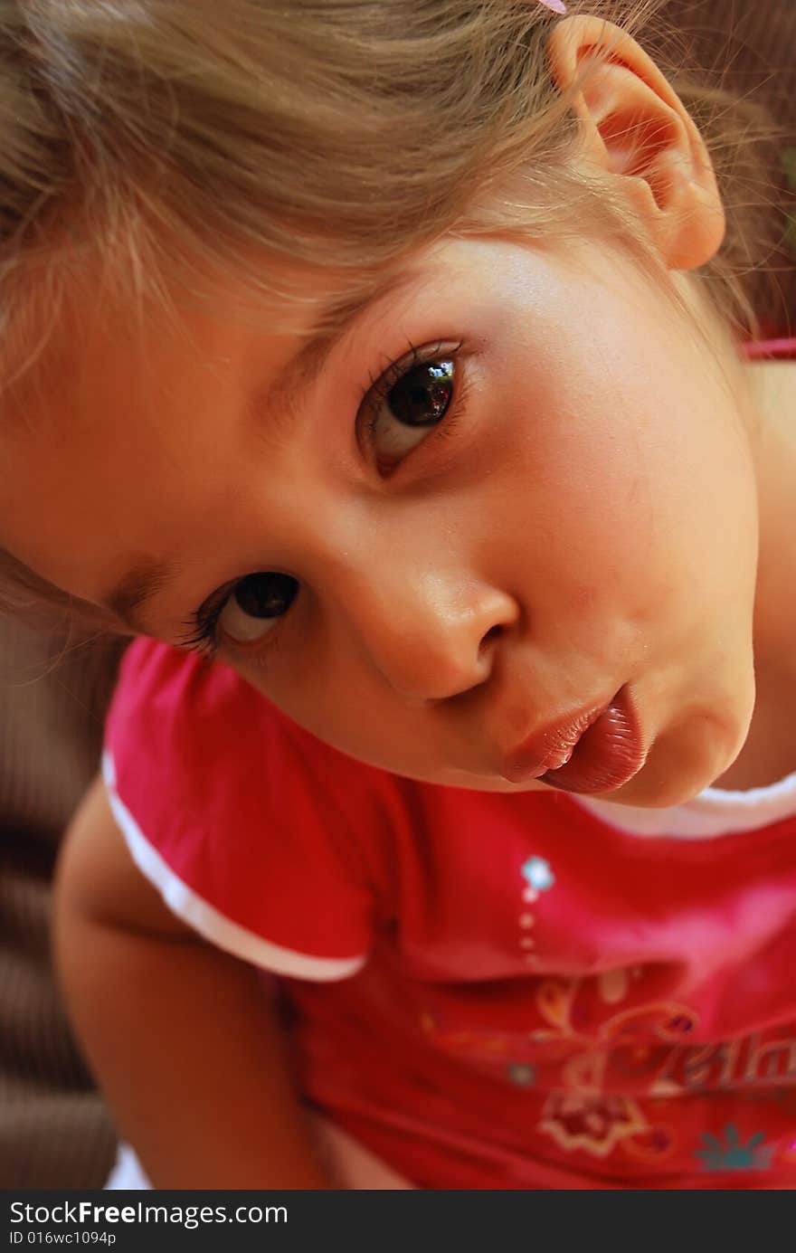 Cute little girl with long hair