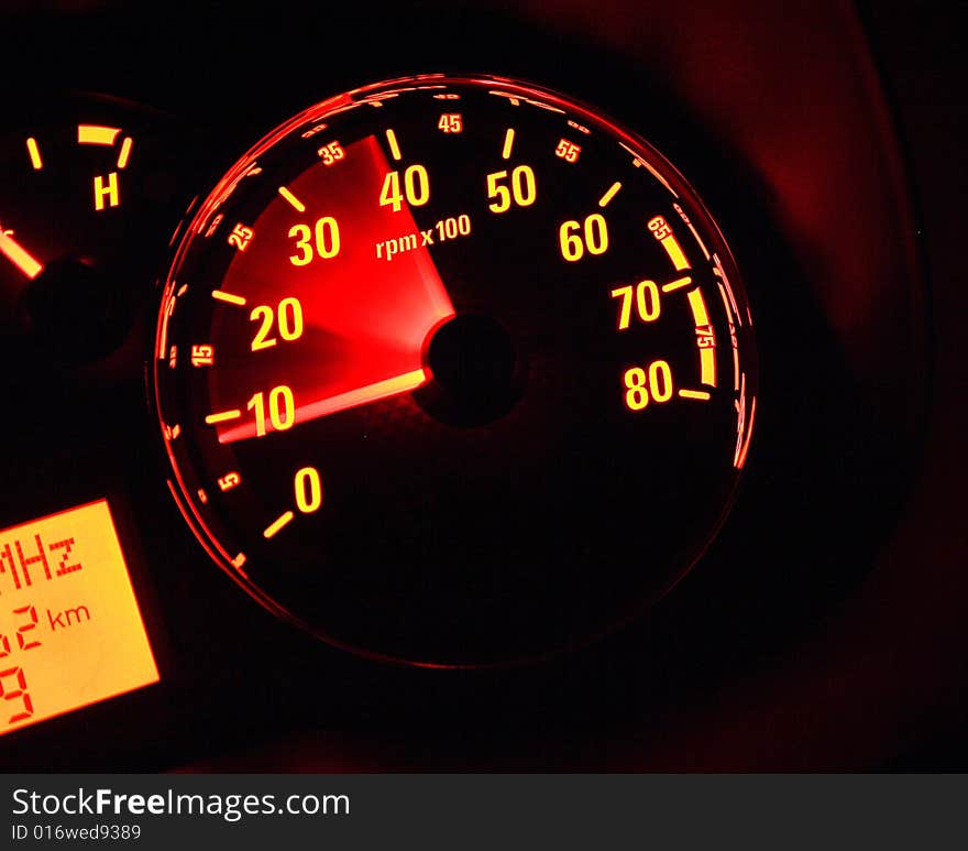 Tachometer revving