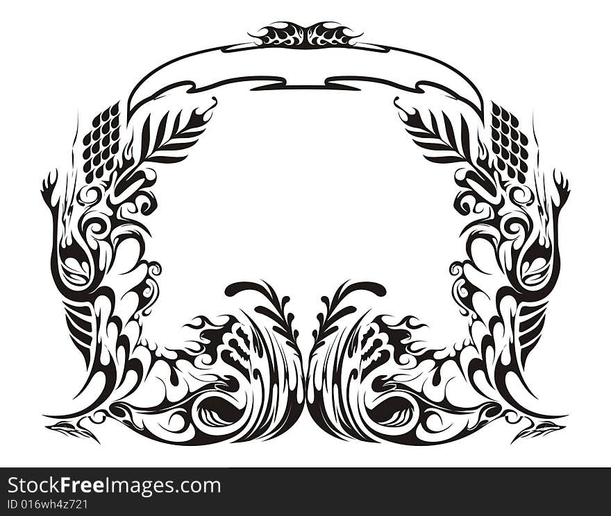 Vignette isolated on white background. Vector illustration.