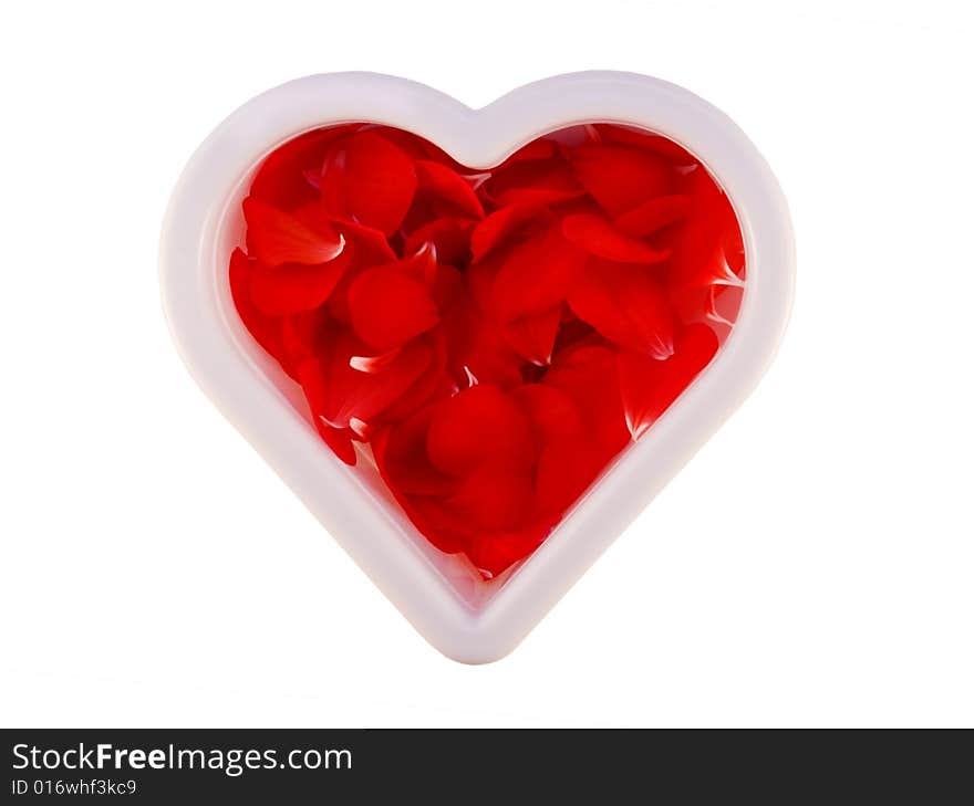 Heart  Filled Red Petals,clipping Path