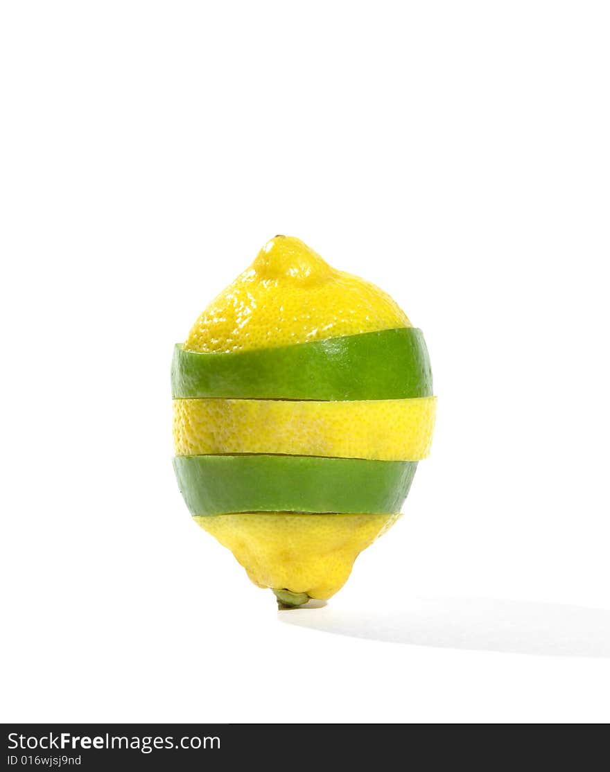 A new fruit combining a lemon and lime. A new fruit combining a lemon and lime