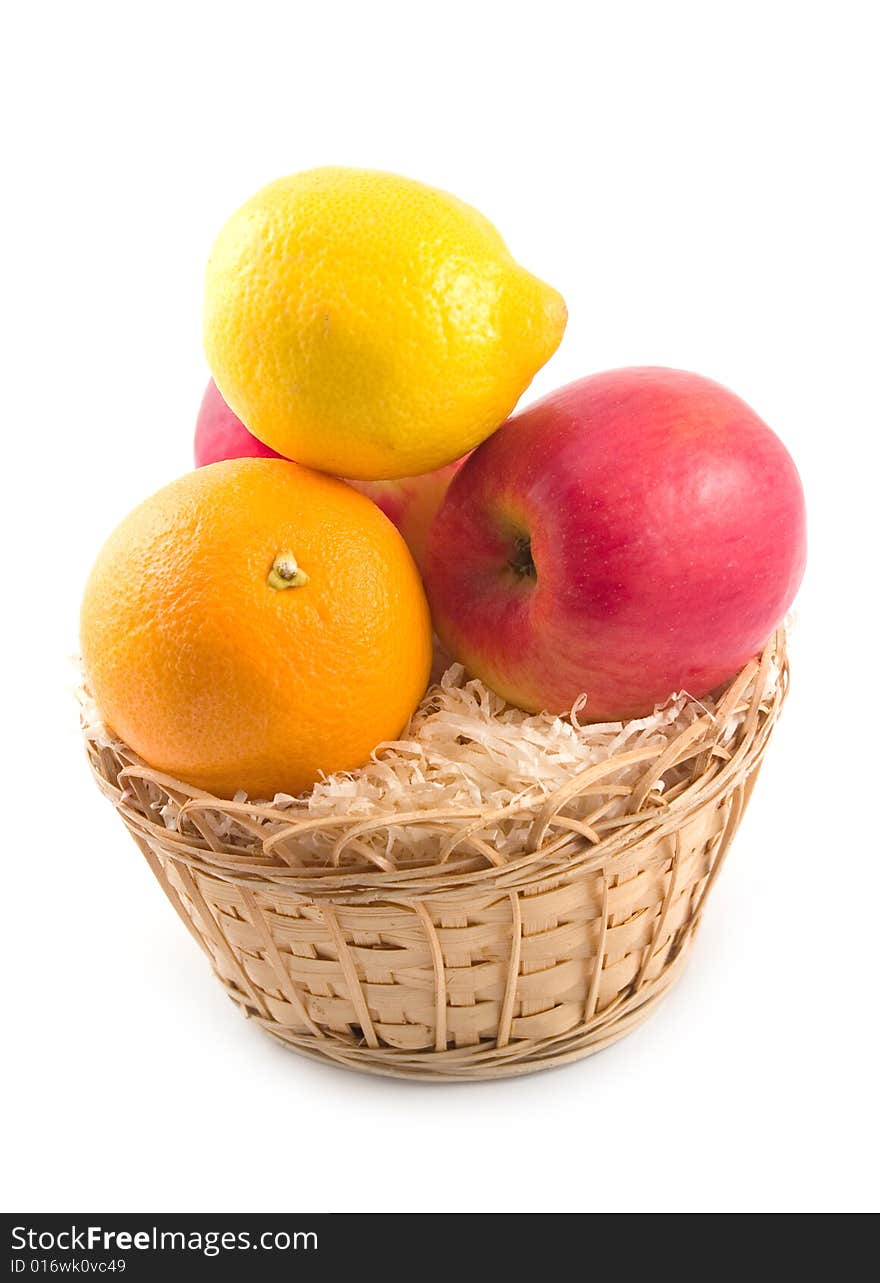 Fruit in yellow basket