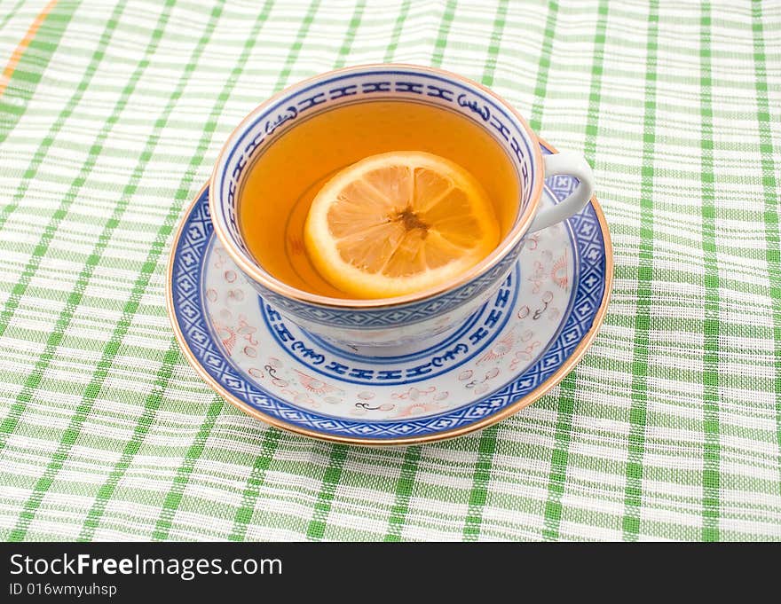 Tasty tea with lemon