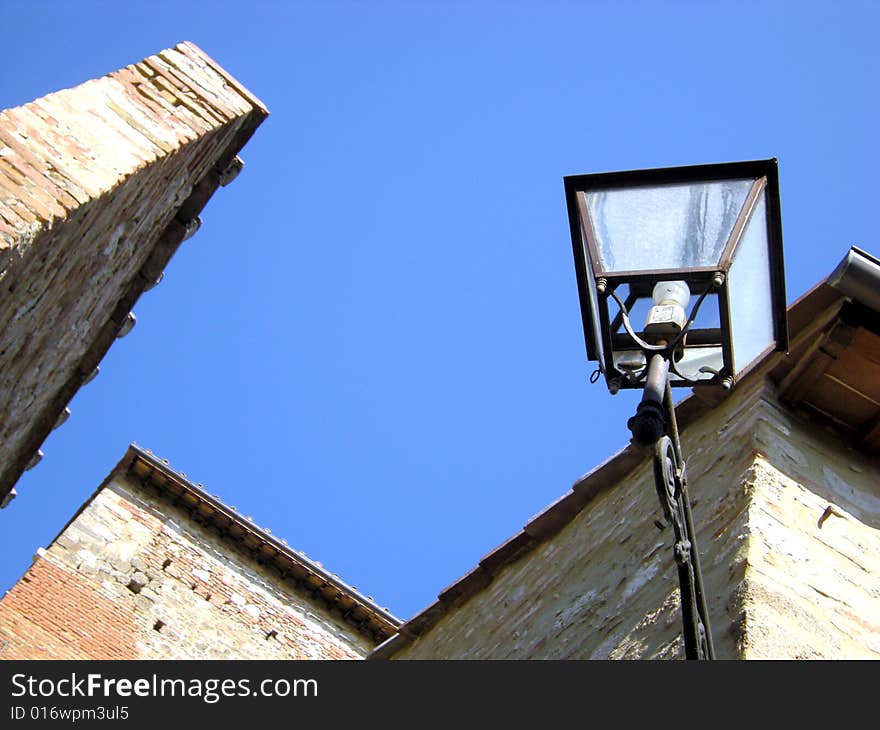 Glimpse of old walls characteristic of the Tuscan country