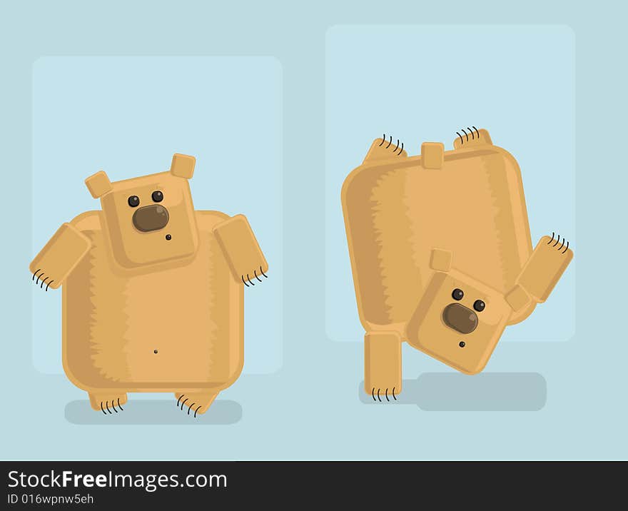 Vector illustration of funny cartoon bears