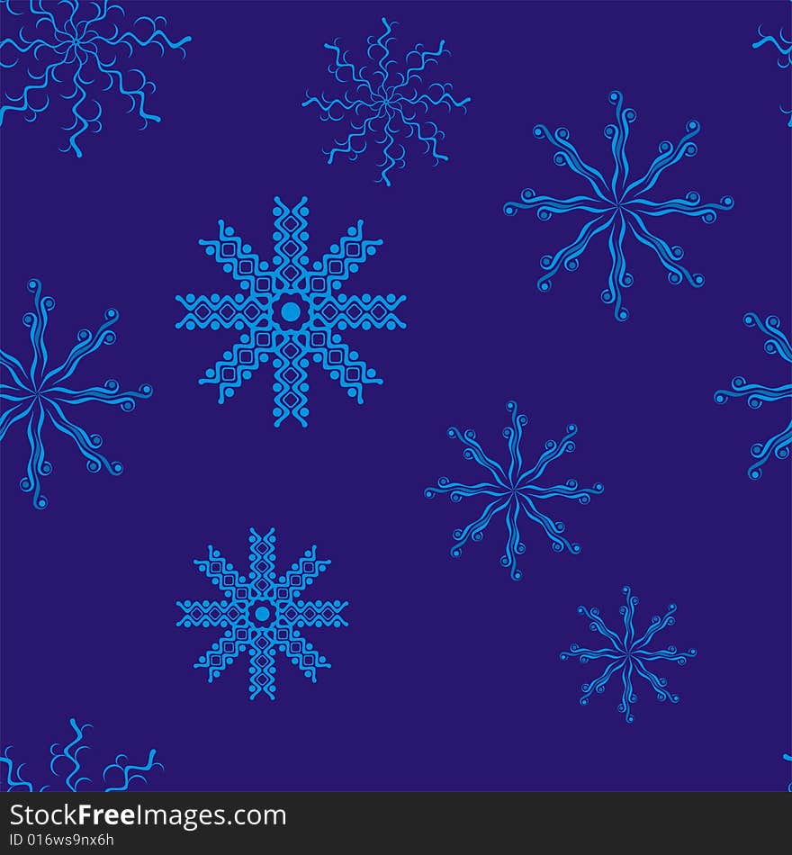 Snowflakes. Color vector background. Seamless pattern.