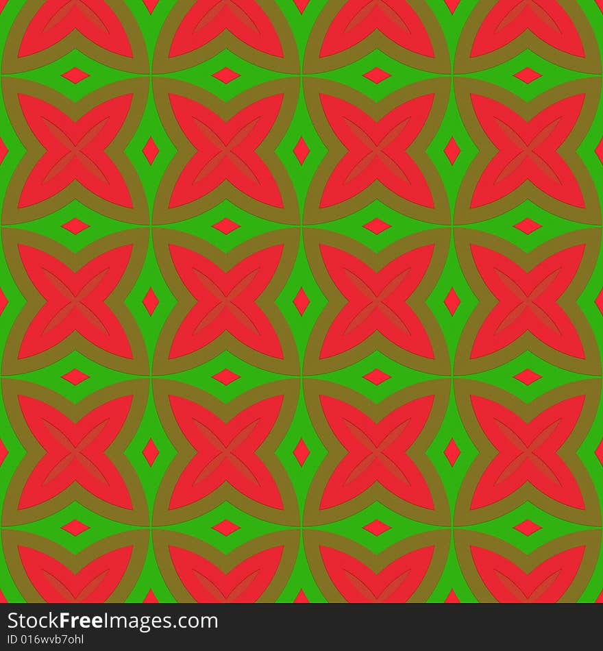 Retro texture with stars and shapes in red and green,. Retro texture with stars and shapes in red and green,