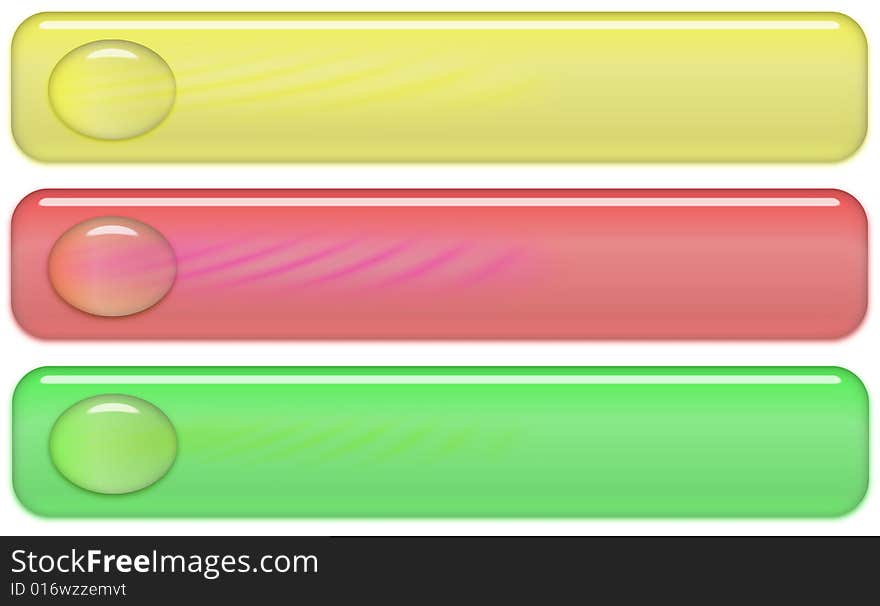 Glassy rounded 3d banners or headers for websites or other. Glassy rounded 3d banners or headers for websites or other