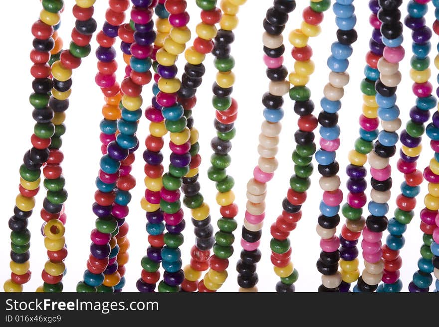 A string of colorful  beads. A string of colorful  beads