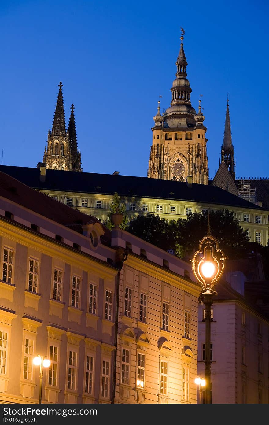 Sunset scenery in Prague