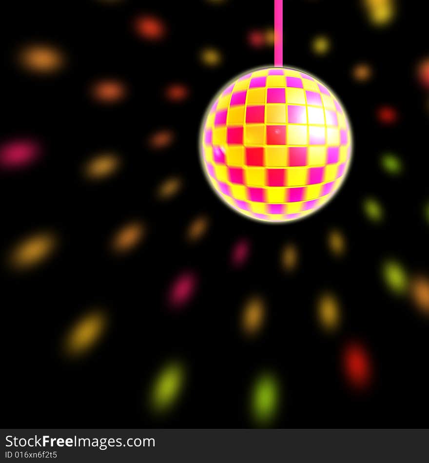 A colorful disco ball, idea for background