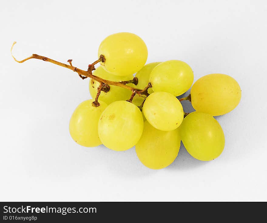 Mature bunch of white grapes