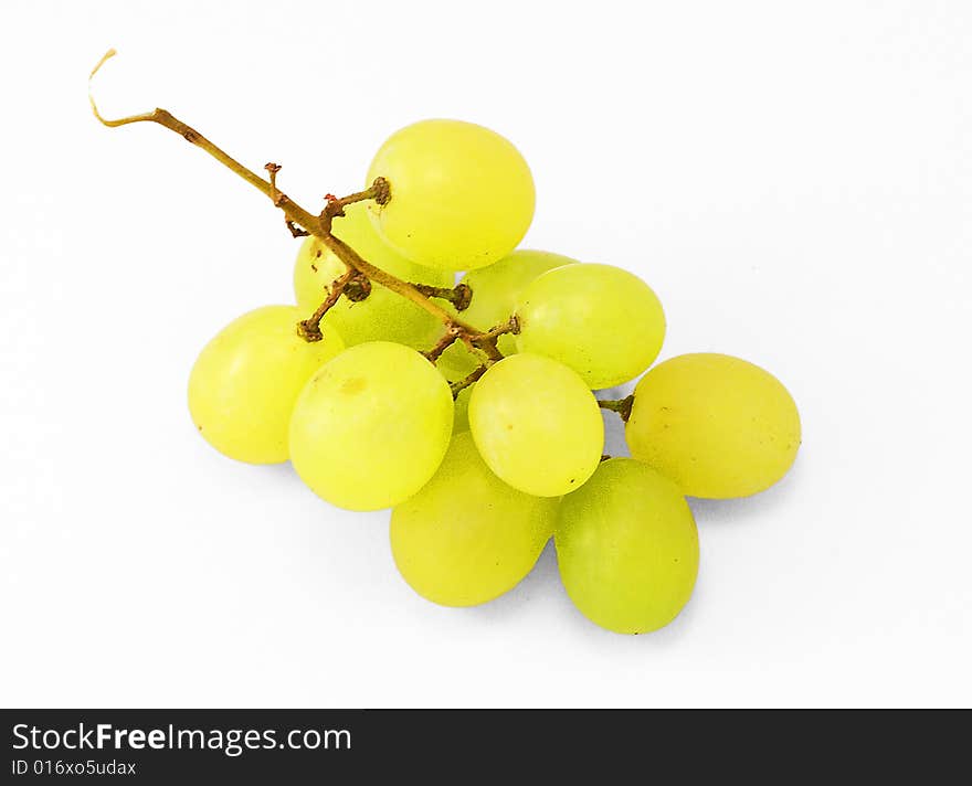 Mature bunch of white grapes