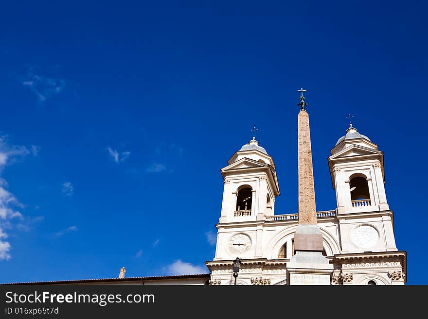 Famous church Trinita dei Monti in Rome, Italy