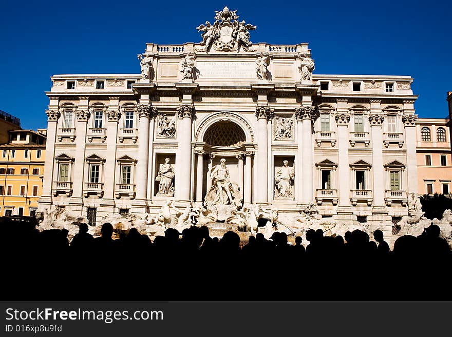 Most famous Trevi Fountain in Rome, Italy