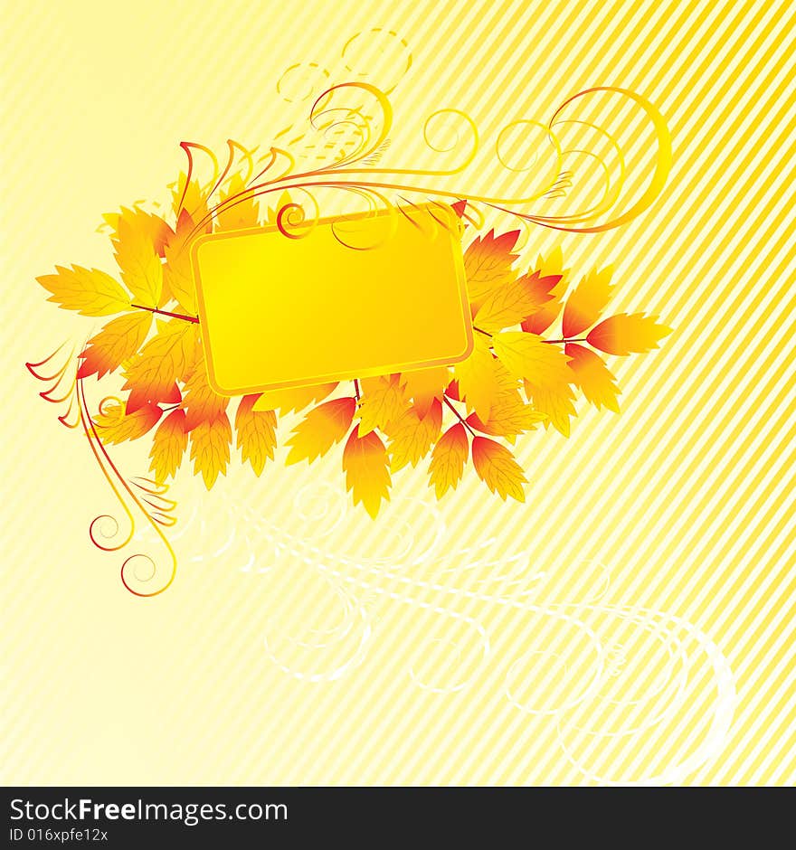 The vector illustration contains the image of autumn leaf. The vector illustration contains the image of autumn leaf