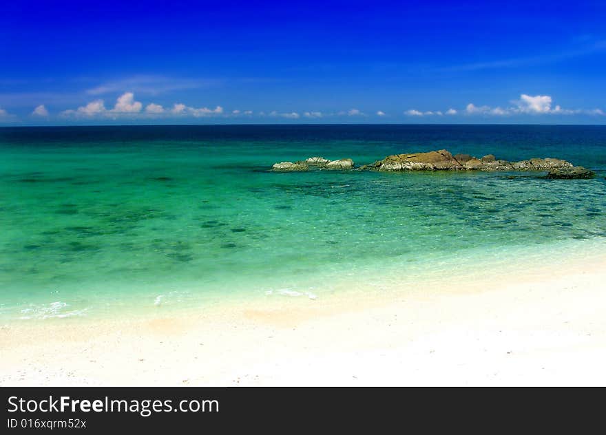 Beautiful beach with blue sky. Beautiful beach with blue sky