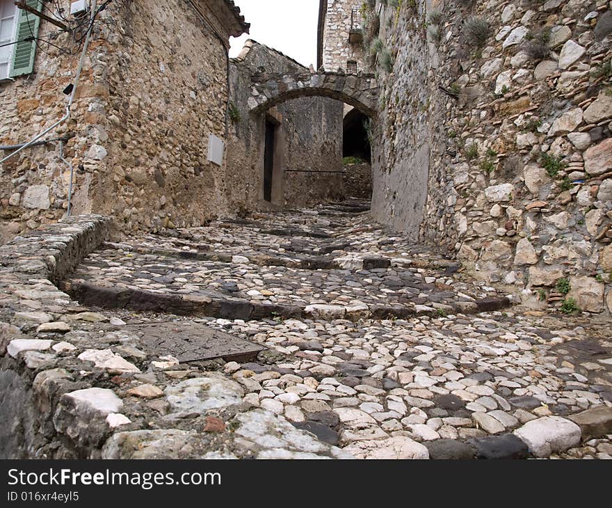 An old medieval village in the South of France. An old medieval village in the South of France