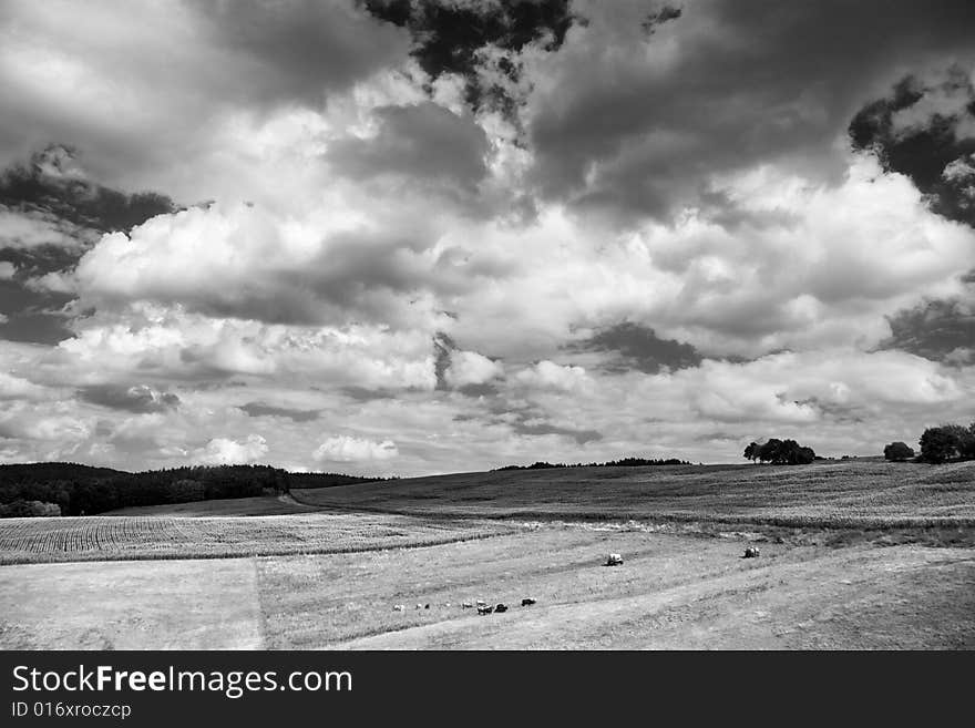 Clouds over agriculture field