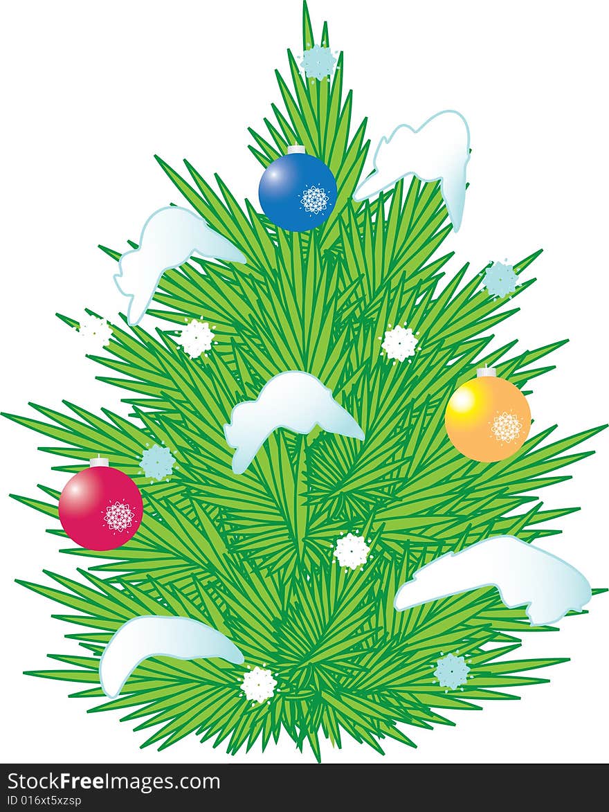 Vectorial illustration contains images of christmas pine