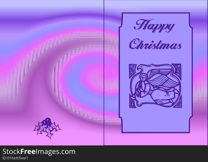 Card with illustration and Happy Christmas