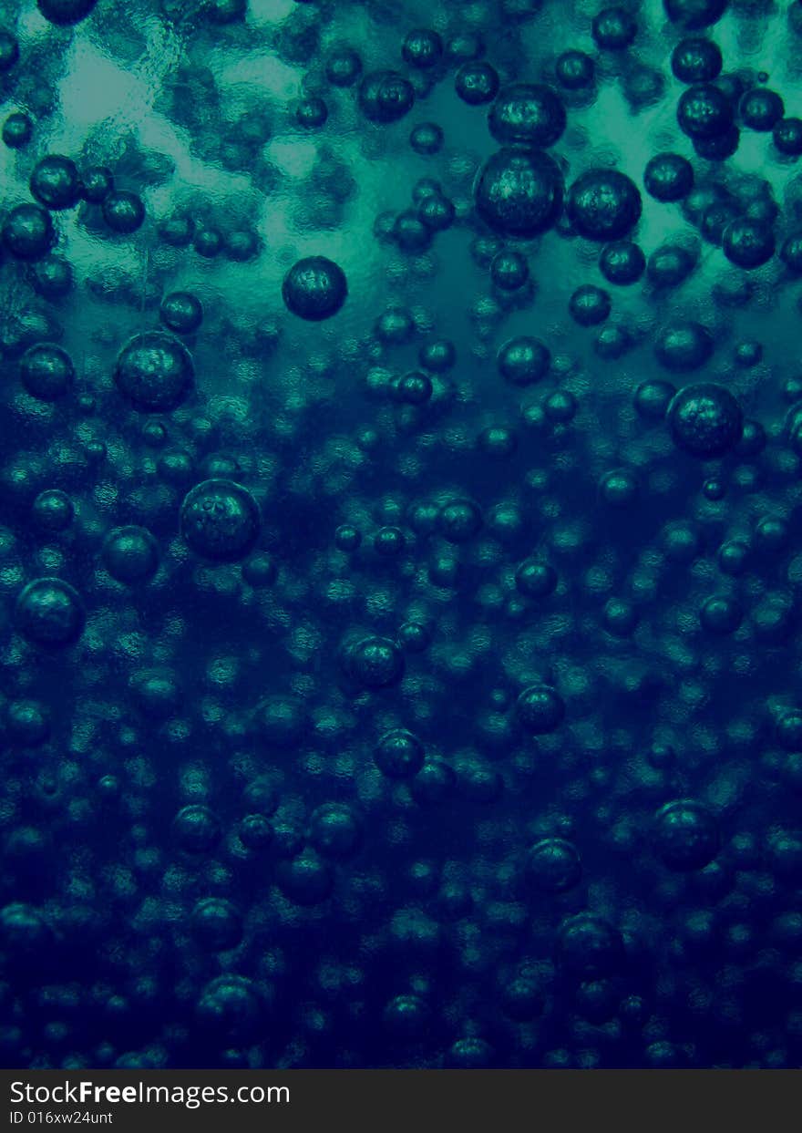 Blue bubbles, abstract water shot