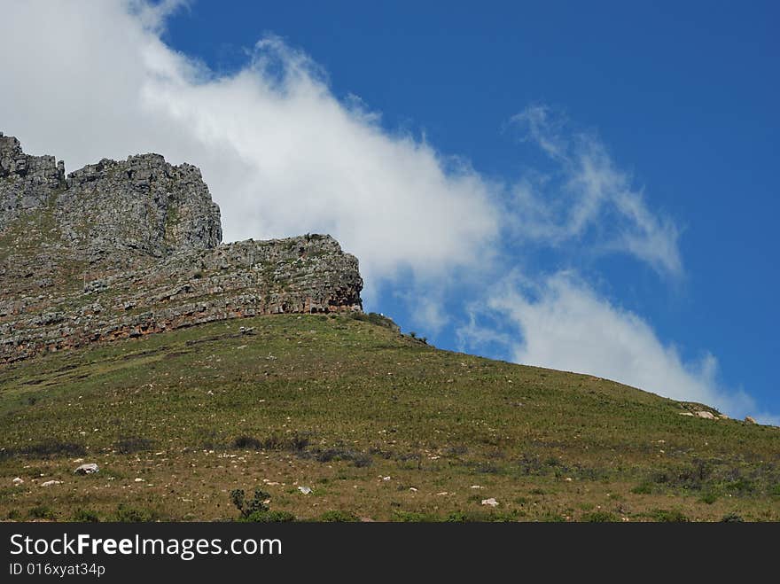 A part of Table Mountain in Cape Town, South Africa.