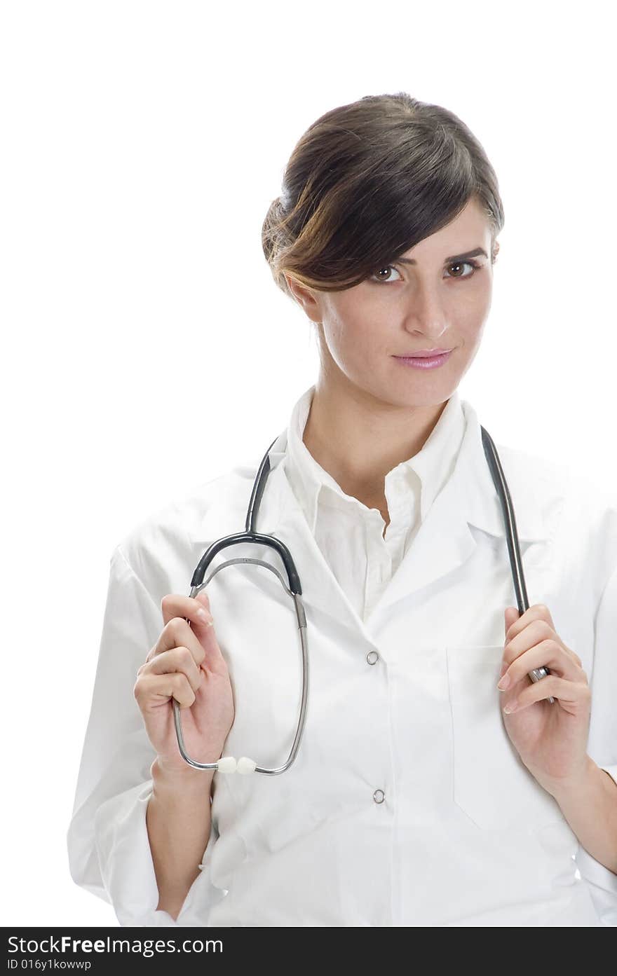 Lady Doctor Holding Stethoscope